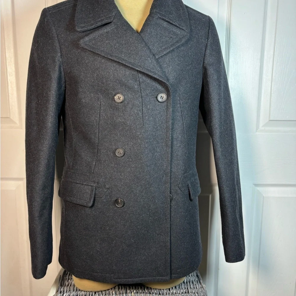 All Saints Men’s Dark Gray Pea Coat